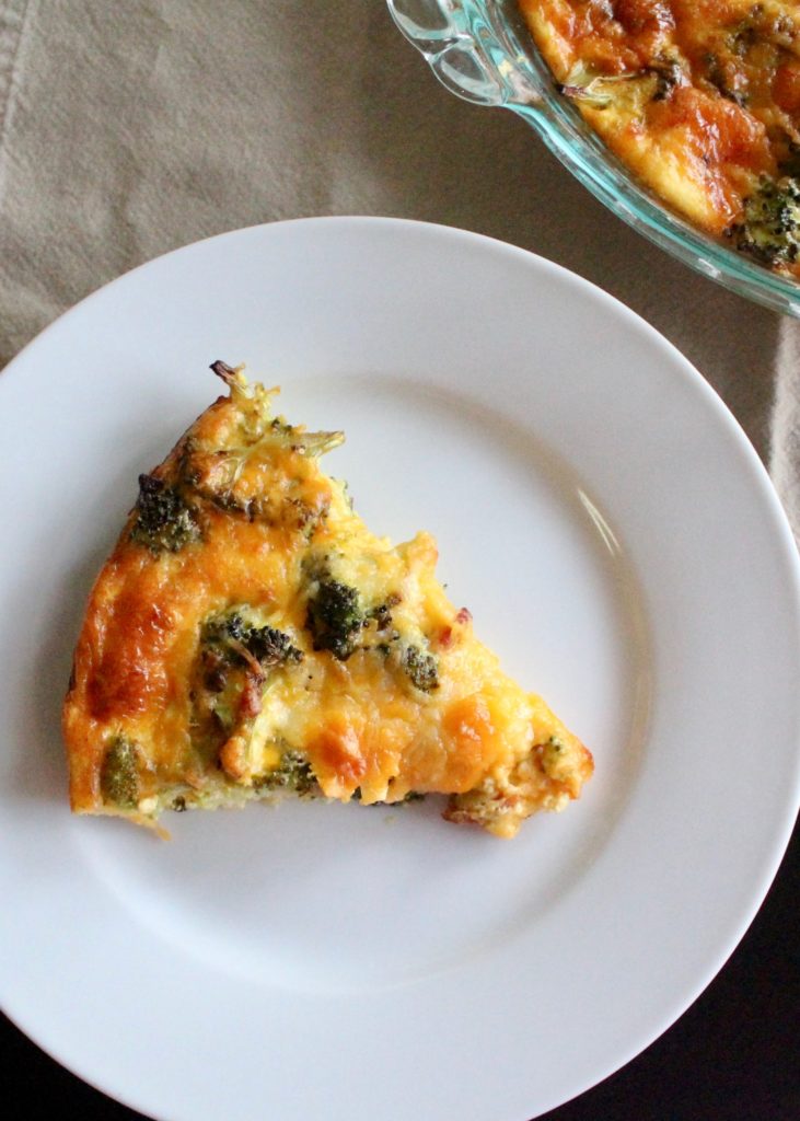 Bacon Broccoli Cheddar Crustless Quiche | Sam's Dish