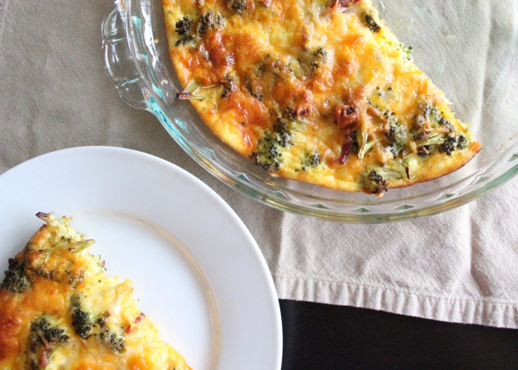 Bacon Broccoli Cheddar Crustless Quiche | Sam's Dish