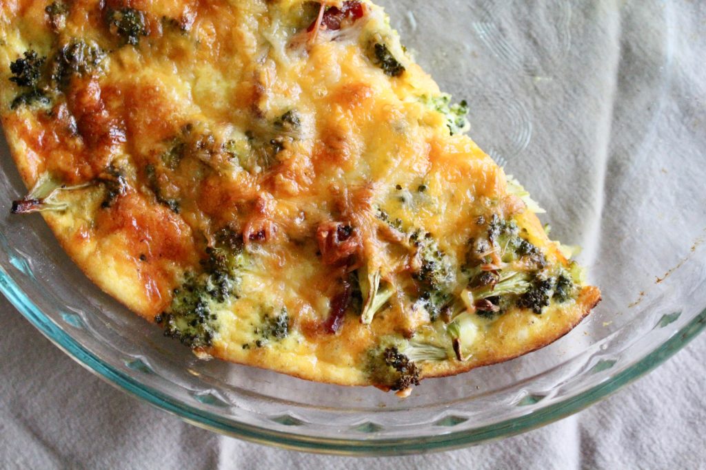 Bacon Broccoli Cheddar Crustless Quiche | Sam's Dish